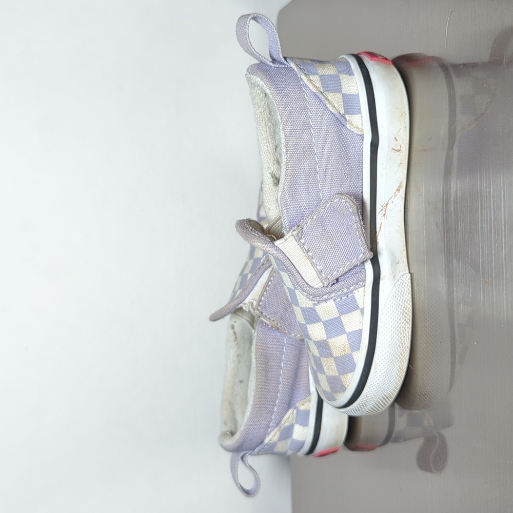 Vans Purple and White Slip-on Checkerboard Sneakers Toddler Girls Size 5.5 - Picture 5 of 6